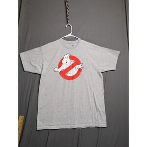Ghostbusters Short Sleeve T-Shirt Logo Cartoon Mens Shirt Tee Gray XL